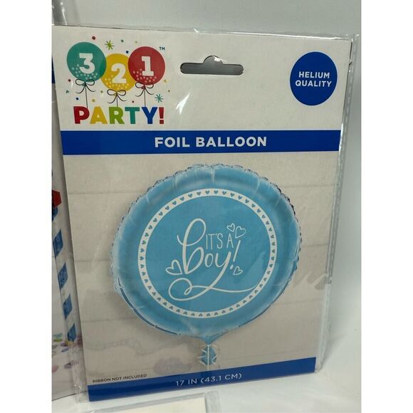 D32    Party Decorations-  It's a Boy 3 piece set 2 balloons and cake topper - Picture 2 of 4
